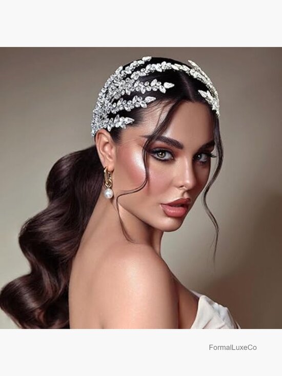 Handmade Wedding Headband Hair Pieces for Brides Rhinestone main image 5